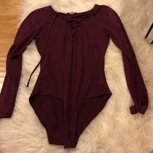 maroon ish bodysuit